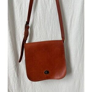 Parker Clay Layla Satchel Crossbody Rust Brown Real Leather Bag Adjustable Strap